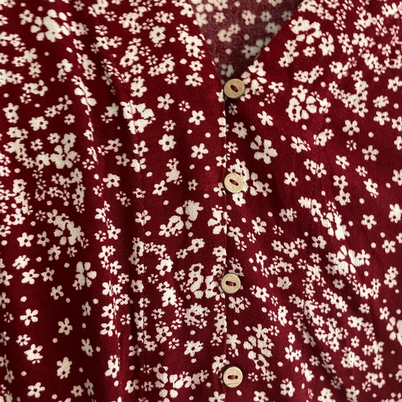 Burgundy and white boho body suit - Picture 3 of 4